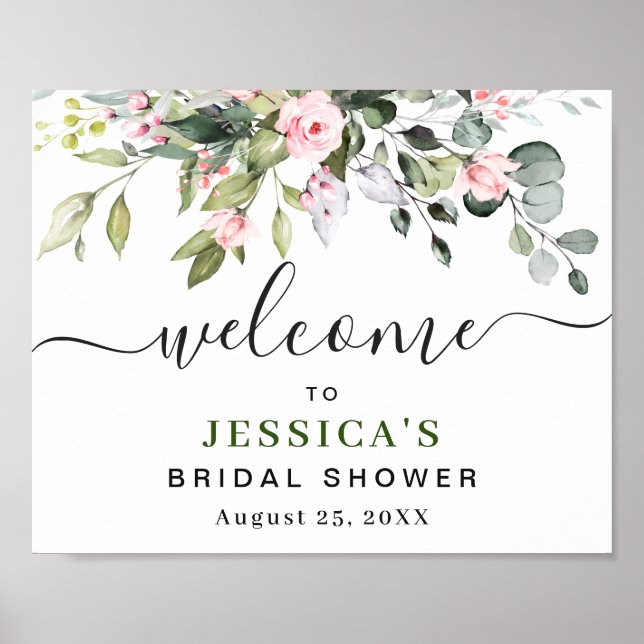 Póster Elegante signo de bienvenida Eucalyptus BRIDAL DUC (Frente)