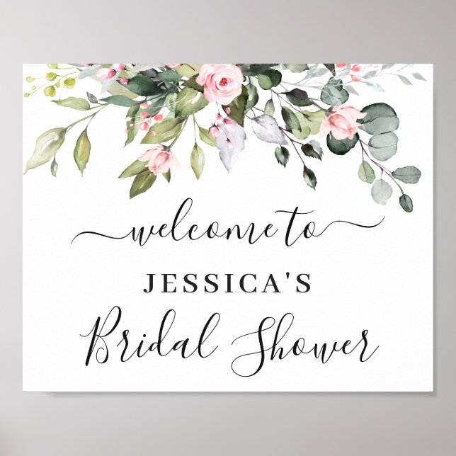 Póster Elegante signo de bienvenida Eucalyptus BRIDAL DUC (Frente)