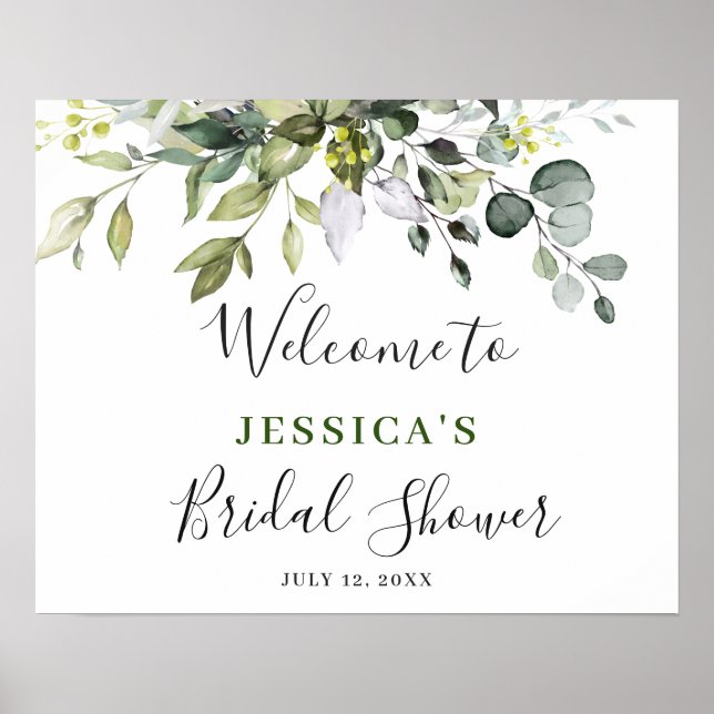 Póster Elegante signo de bienvenida Eucalyptus BRIDAL DUC (Frente)