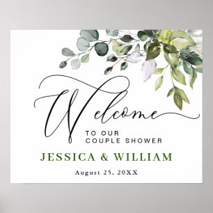 Póster Elegante signo de bienvenida Eucalyptus COUPLE DUC