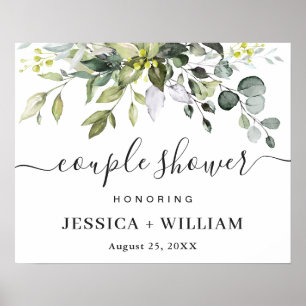Póster Elegante signo de bienvenida Eucalyptus COUPLE DUC