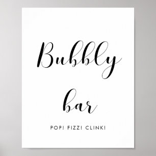 Póster Elegante signo de boda de barra de burbujas en bla