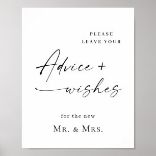 Póster Elegante, simple consejo Minimalista y Boda de des