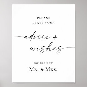 Póster Elegante, simple consejo Minimalista y Boda de des