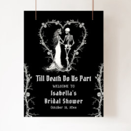 Póster Elegante Skeleton de Halloween Ducha Nodal Bienven