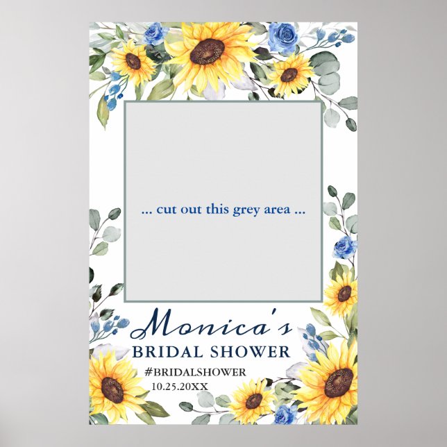 Póster Elegante Sunflowers Boho Bridal Shower Photo Prop (Frente)