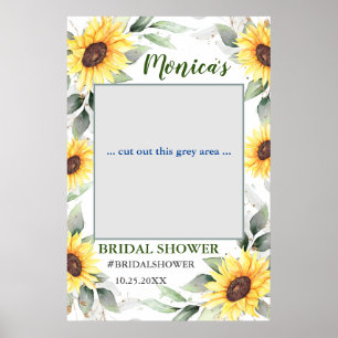 Póster Elegante Sunflowers Boho Bridal Shower Photo Prop