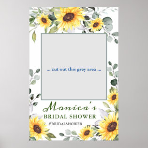 Póster Elegante Sunflowers Boho Bridal Shower Photo Prop