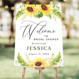 Póster Elegante Sunflowers Eucalyptus Bridal Shower