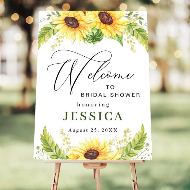 Póster Elegante Sunflowers Eucalyptus Bridal Shower (Subido por el creador)