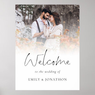 Póster Elegante superposición de foto Bienvenido a la bod