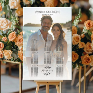 Póster Elegante tabla de asientos de boda fotográfico 8 m