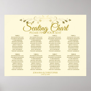 Póster Elegante tabla de asientos para Bodas de mesa de o