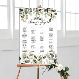 Póster Elegante tabla de banquetes de boda con vegetación