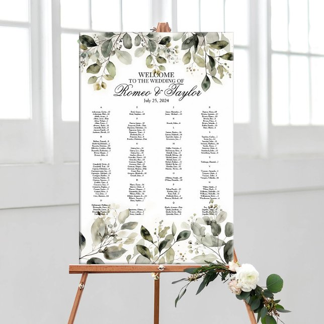 Póster Elegante tabla de banquetes de boda con vegetación (Subido por el creador)