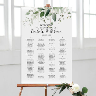 Póster Elegante tabla de banquetes de boda con vegetación