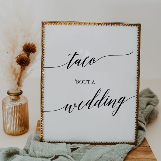 Póster Elegante Taco de caligrafía negra 'Bout A Boda (Subido por el creador)