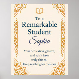 Póster Elegante tarjeta de felicitaciones para un notable