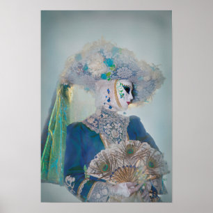 Póster Elegante traje de carnaval, Venecia