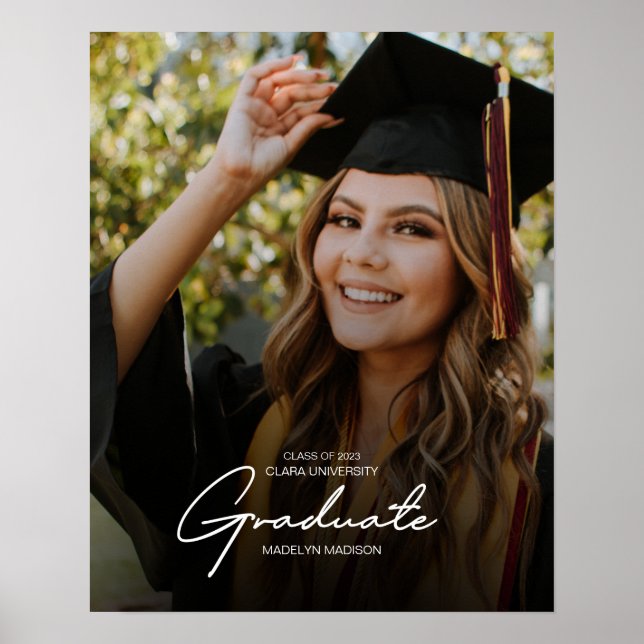 Póster Elegante trendy foto de graduación 2023 Keepsake (Frente)