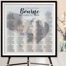 Póster Elegante tu foto aquí Boda gráfico de asientos