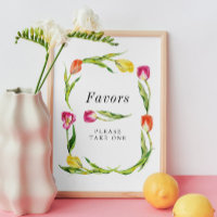 Elegante Tulipán Primavera Bridal Ducha Favor Rótu