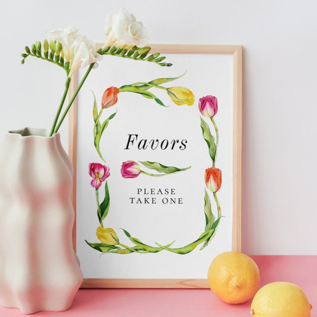 Póster Elegante Tulipán Primavera Bridal Ducha Favor Rótu (Subido por el creador)