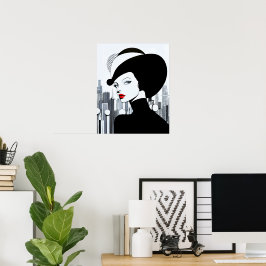 Póster Elegante Uptown Chica New York High Society