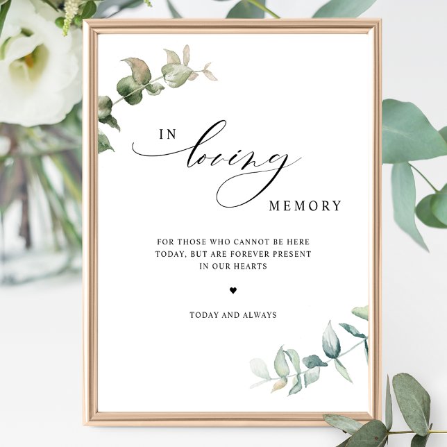 Póster Elegante vegetación en el Rótulo Boda de la memori (Subido por el creador)