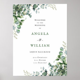 Póster Elegante vegetación Eucalyptus deja Boda
