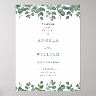 Póster Elegante vegetación Eucalyptus deja Boda