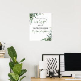 Póster Elegante vegetación Eucalyptus deja Boda