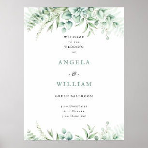 Póster Elegante vegetación Eucalyptus deja Boda