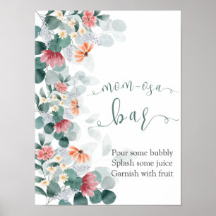 Póster Elegante vegetación flor silvestre eucalipto bienv