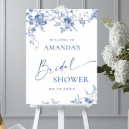 Póster Elegante Victoria Floral BIENVENIDA Bridal Shower