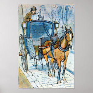 Póster Elegante victoriano Londres Inglaterra Tu Cab Espe