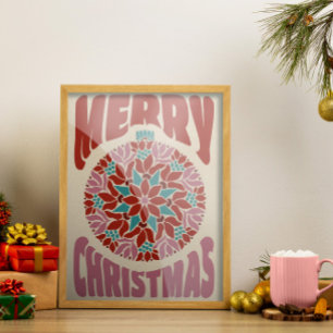 Póster Elegante Vintage Christmas Whimsy