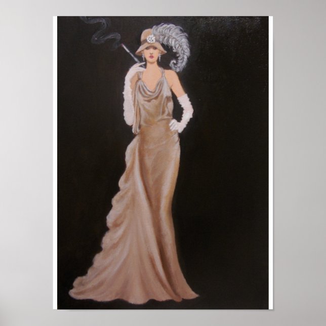 PÓSTER ELEGANTE VINTAGE LADY, POSTER (Frente)