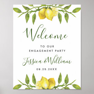 Póster Elegante Watercolor Lemon Greeneration PAREMENT