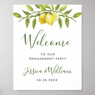 Póster Elegante Watercolor Lemon Greeneration PAREMENT