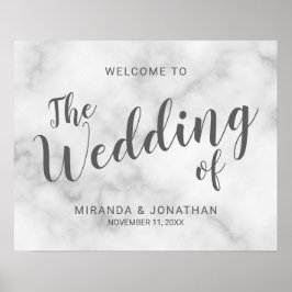 Póster Elegante y elegante signo de bienvenida de Boda de