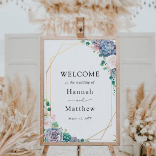 Póster Elegante y exitoso signo de bienvenida Boda