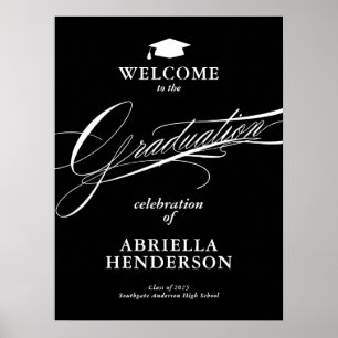 Póster Elegante y Formal Guión de Bienvenida de Graduació