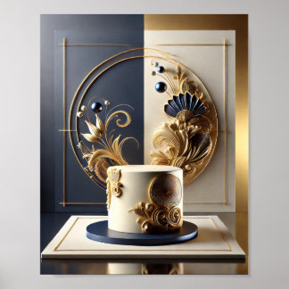 Póster Elegante y lujoso diseño de pasteles