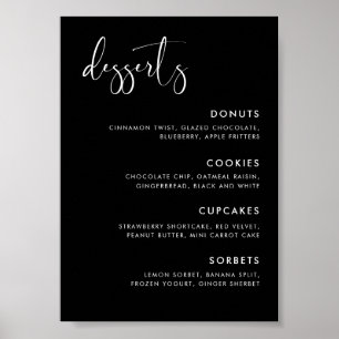 Póster Elegante y moderno Boda signo de barra de postres