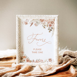 Póster Elegante y moderno Boho Pampas Grass Favor