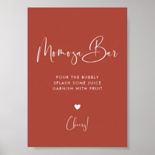 Póster Elegante y moderno cartel de bar Terracota Momosa