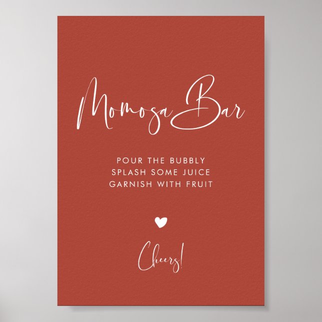 Póster Elegante y moderno cartel de bar Terracota Momosa (Frente)