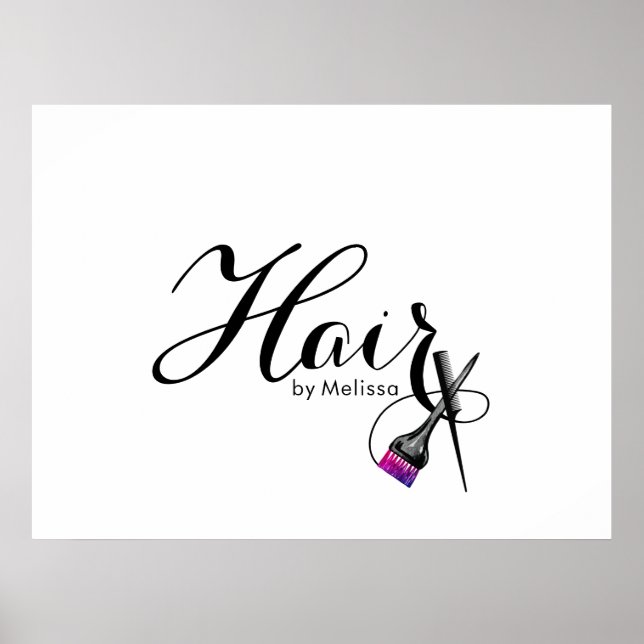 Póster Elegante y moderno estilo de cabello blanco (Frente)