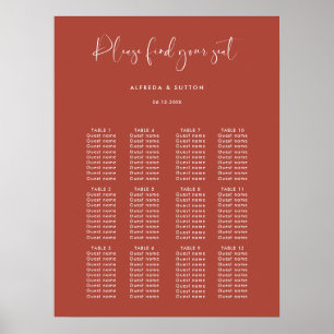 Póster Elegante y moderno gráfico de asientos bodas de Te